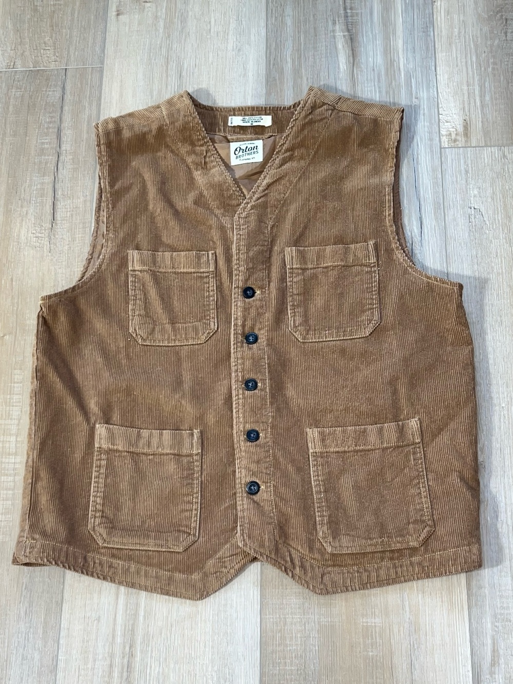 Orton Brothers Men’s Cotton Corduroy Patch Pockets Vest Size Medium